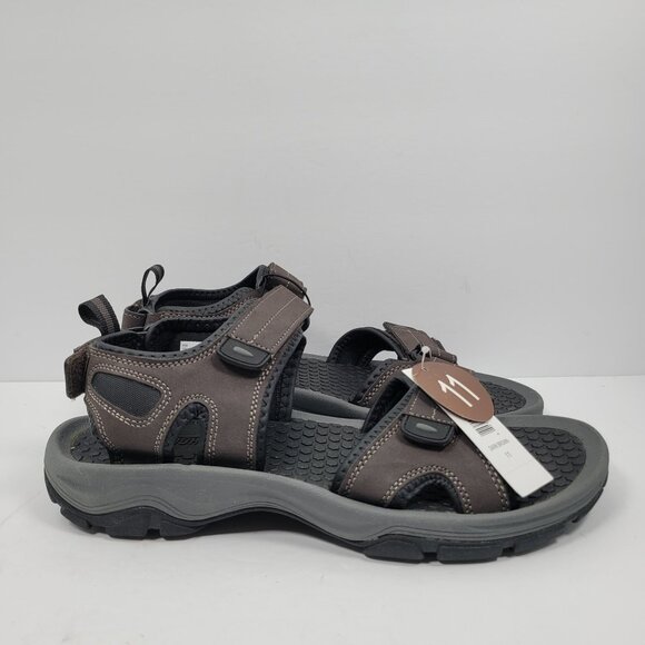 Khombu Barracuda River Comfort Men's Dark Brown Sandals US Size 11M NWT - Picture 1 of 8